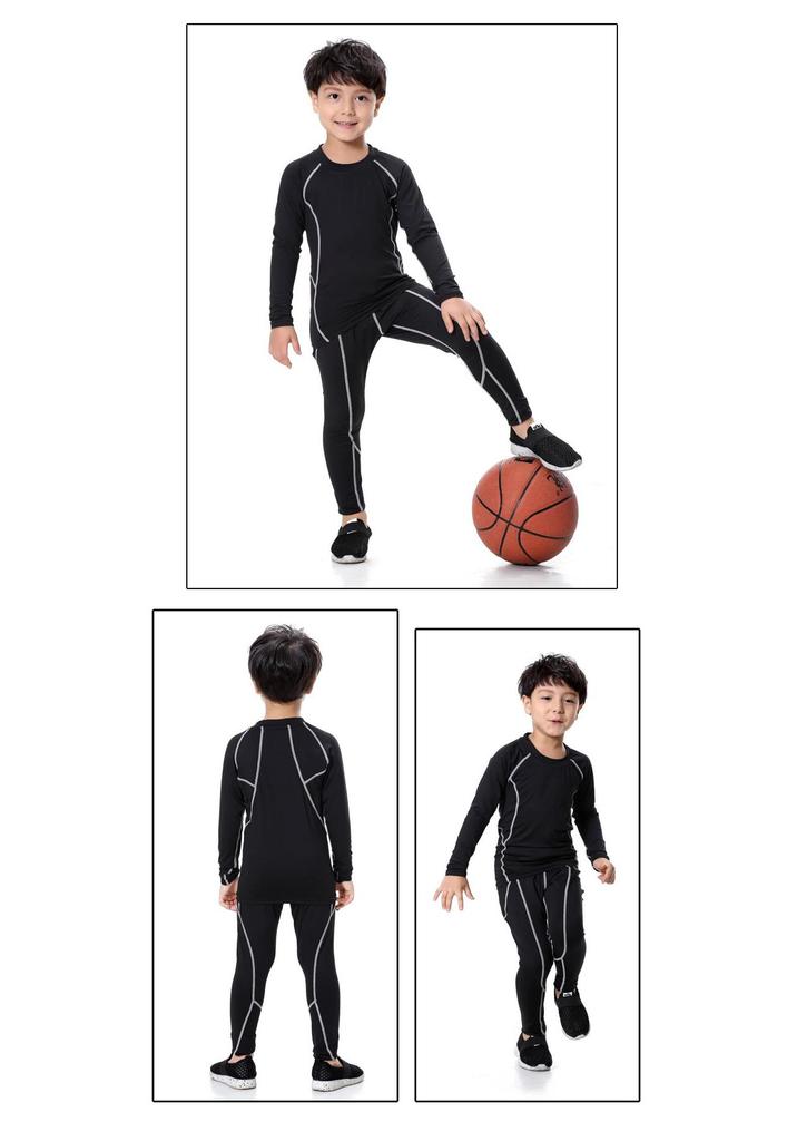 Men's and Kids' Quick-Dry Velvet Sportswear Set: Long Sleeve Tight-Fit for Running and Fitness