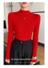2025 Autumn/Winter Women's Half-High Neck Andy Velvet Slimming Knit Sweater - New Arrival