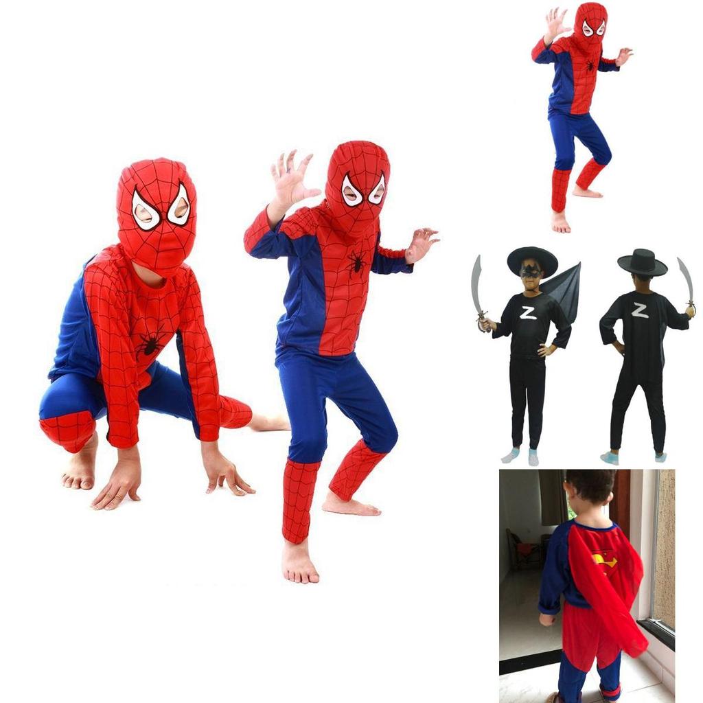Dětský kostým Spiderman Superhrdina Cosplay Set s dlouhým rukávem a kalhotami