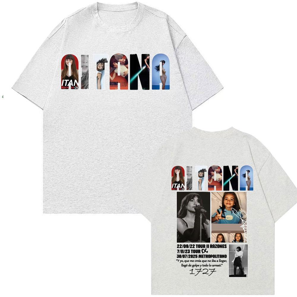Singer Aitana Music Album Tour 2025 Tshirt Pattern Summer Mens Womens Luxury Fashion Aesthetics Tshirt Cotton Casual Tshirt