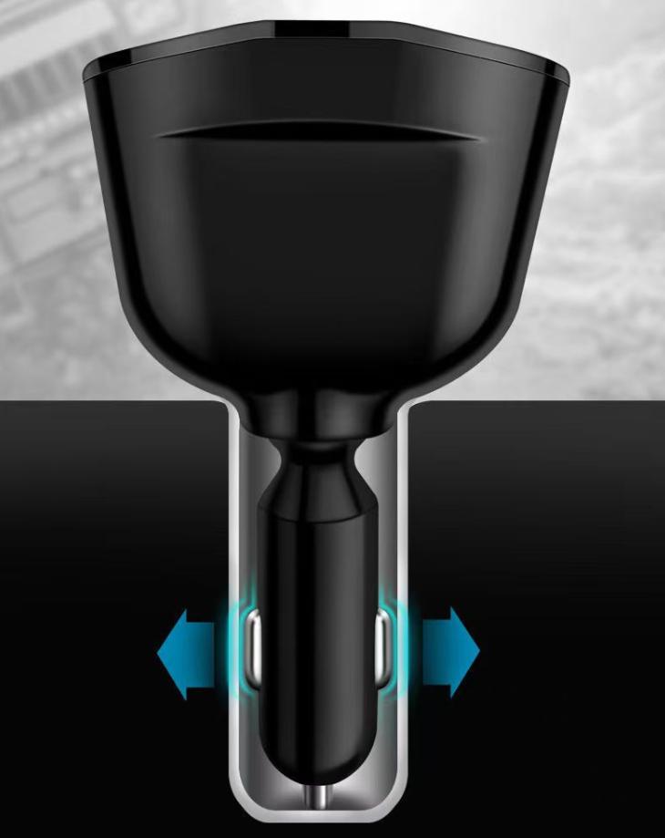 Neues Dual-USB-Typ-C-Autoladegerät mit Digitalanzeige Super-Schnellladung Zigarettenanzünder-Erweiterung Autoladegerät für Auto 2,4A