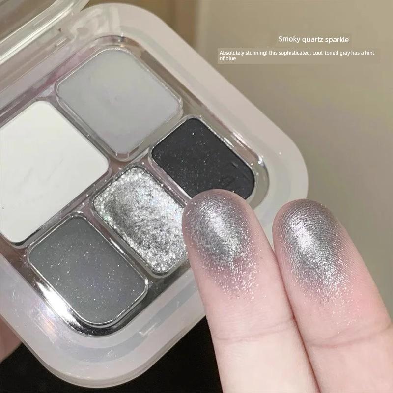 Blue and Black Diamond in the Debris Smoky Makeup! Five Colors Eye Shadow Plate Matte Shimmer Cement Gray Earth Color Makeup 2025 New Arrival