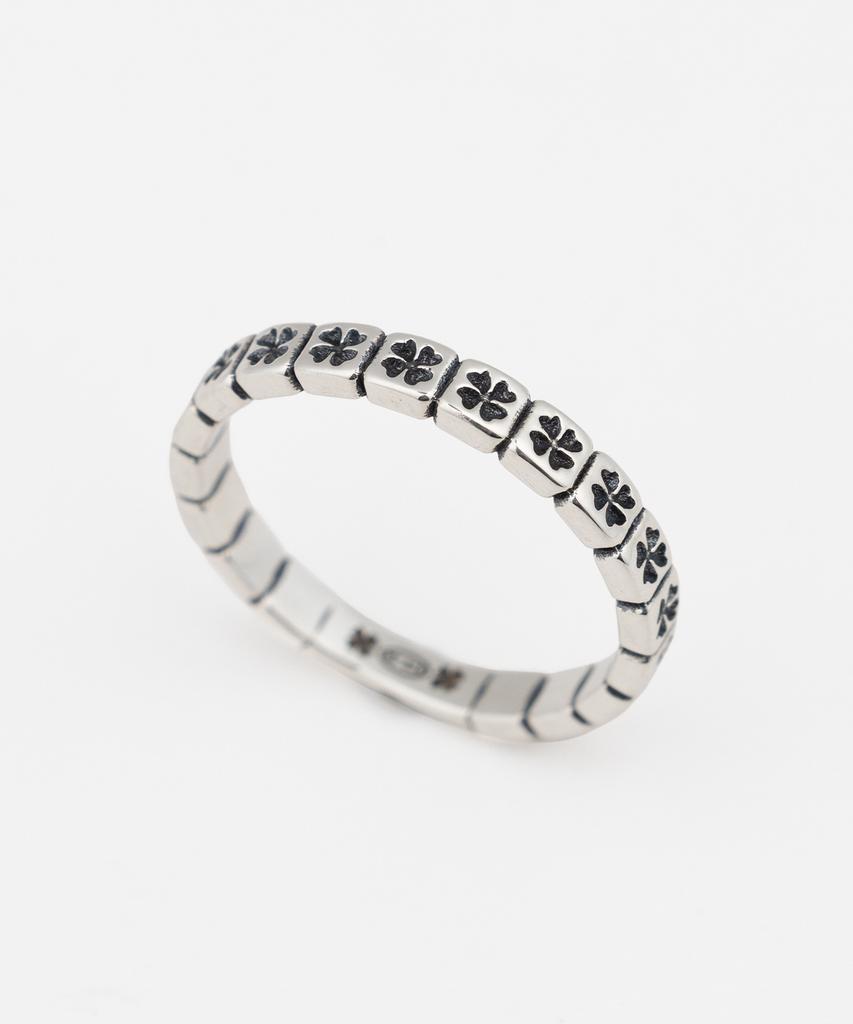 Graynoise Clover Mini Rail Ring Bk (925 Silver)