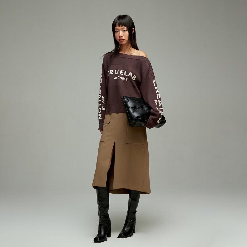 ONLY Women's 2024 Spring Loose Batwing Off-Shoulder Knit Sweater