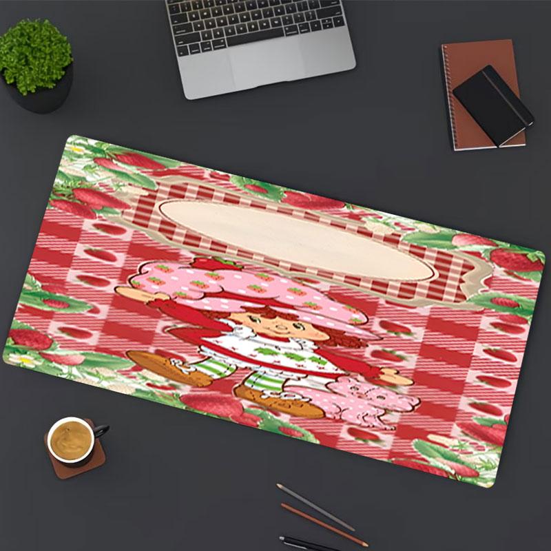 Musemat med jordbærkake-print, for tastaturunderlag, laptop PC-matte for kontor og hjemmebruk, skrivebordsdekorasjon, perfekt bursdagsgave til gamere