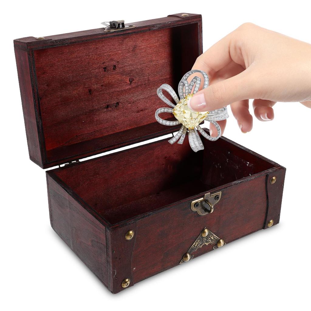 Schmuckschatulle Quadratisch Used-Look Aufbewahrungstruhe Holzkiste Mini-Organizer Schatzkiste Geschenke