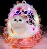 Lace Hanging Basket with Light-Up Plush Cat - Perfect Gift for Girlfriend or Doll Lovers
