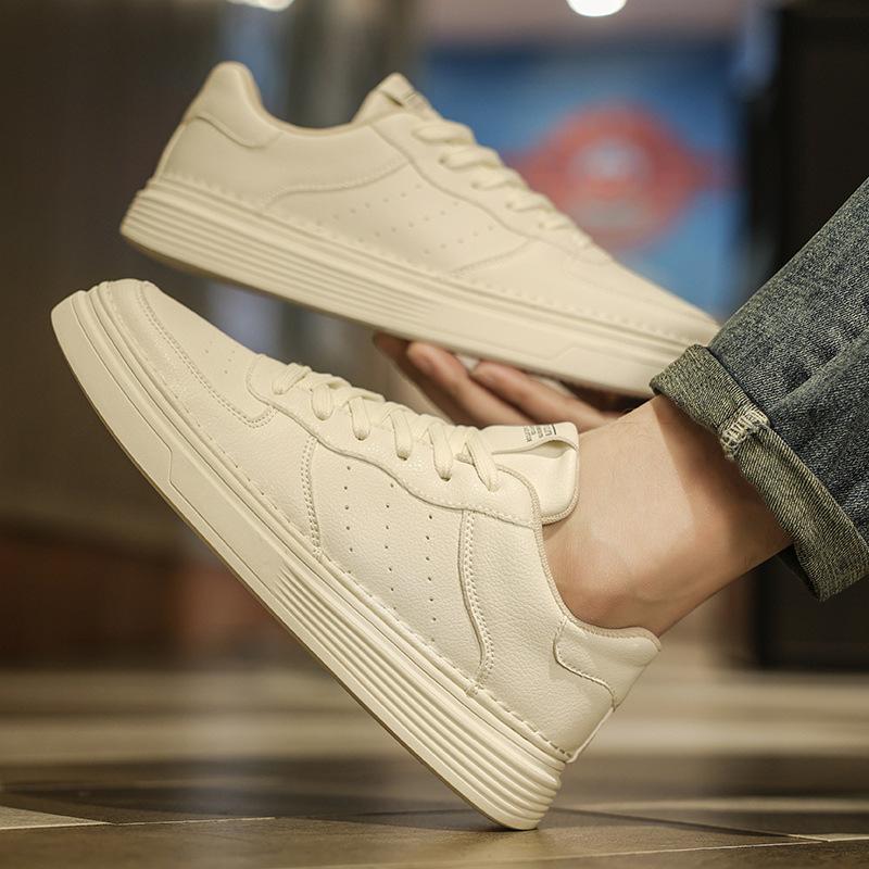 Korean Version of Trendy Sports Board Shoes Fashion Casual Men's Simple White Shoes Four Seasons Low-top Outer Wear Lace-up Student Shoes
