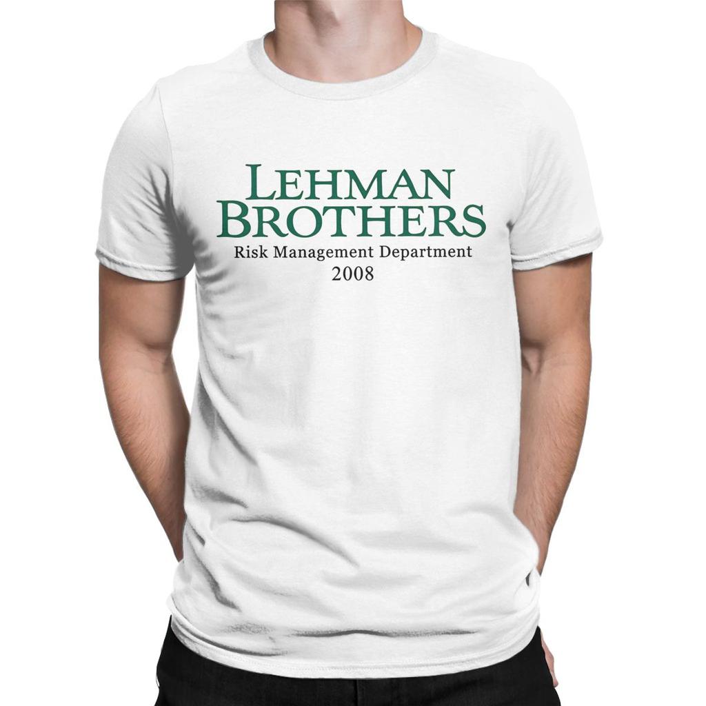Casual Lehman Brothers Risk Management 2008 T-Shirts for Men Round Neck Cotton T Shirt Short Sleeve Tees Classic Merchandise
