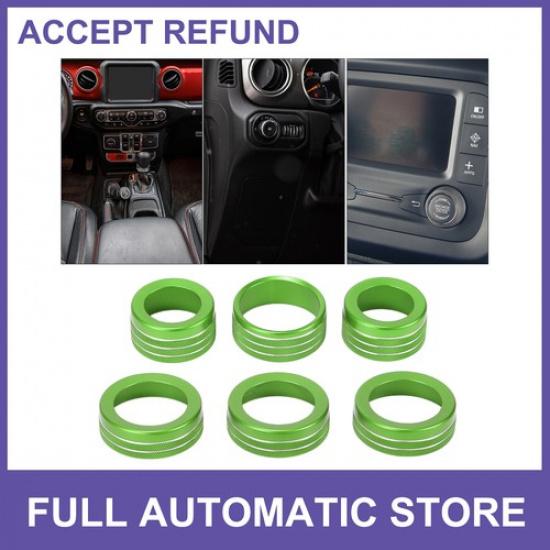 AC Headlight Media Switch Knob Cover Ring SIX  for Jeep Wrangler 18-23