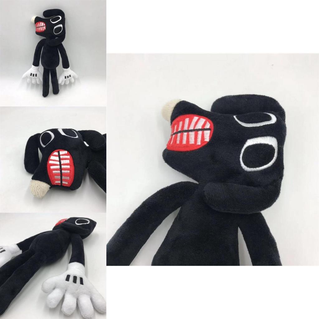 Siren Head Series Black Dog Plush Toy Crooked Neck Horror Stuffed Doll 30cm/11.8inch Height