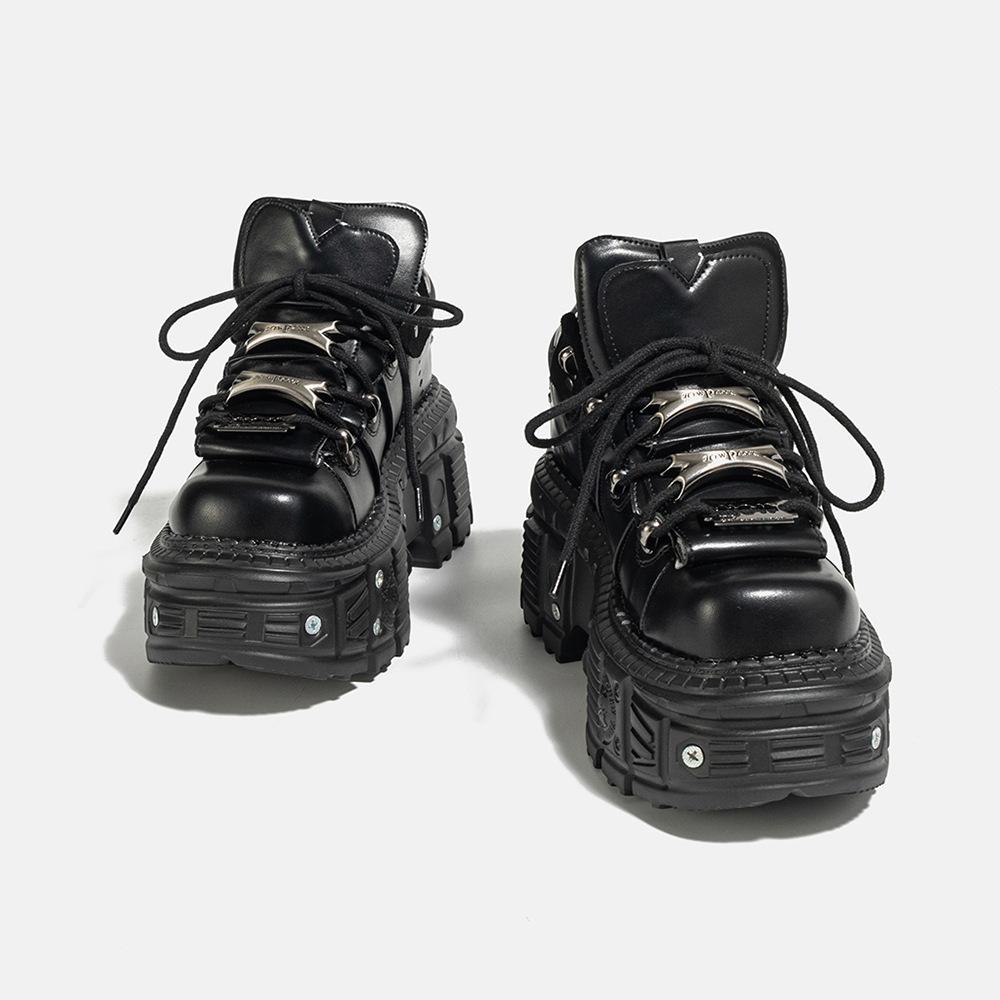 Gothic Punk Platform Boots Women Dark Chunky Dad Shoes Heavy Metal Style Unique Fashion