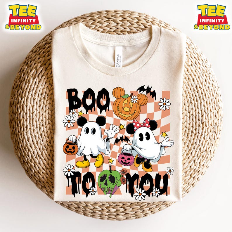 Disney Mickey and Minnie Boo Ghost Halloween Costume Boo To You Shirt, Mickey s Not So Scary Halloween Party T-Shirt, Disney Halloween Shirt 100