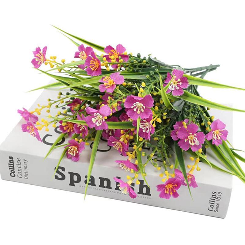 1pc Outdoor Artificial Flowers UV Resistant Fake Plant for Garden Yard Wedding Decor Spring Summer Shrub Plastic Flowers