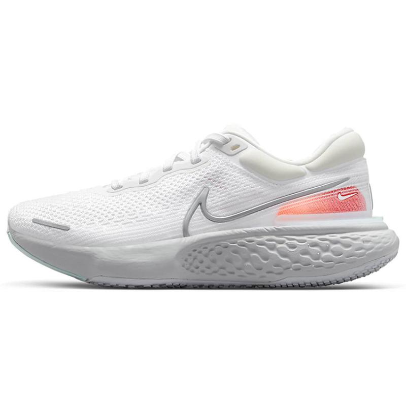 Nike ZoomX Invincible Run Flyknit White Pure Platinum Chile Red Sneakers Casual CT2228-102