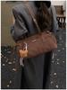 Women's Retro Minimalist Underarm Bag - 2025 Autumn/Winter Fashion, Large Capacity Handbag for Commute