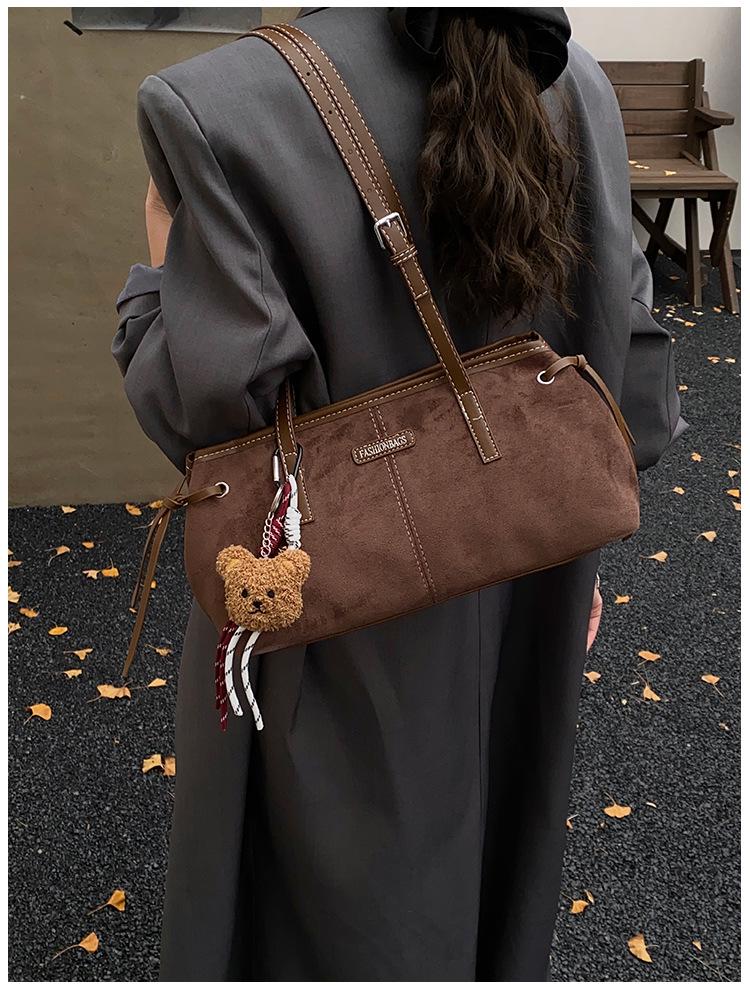 Women's Retro Minimalist Underarm Bag - 2025 Autumn/Winter Fashion, Large Capacity Handbag for Commute