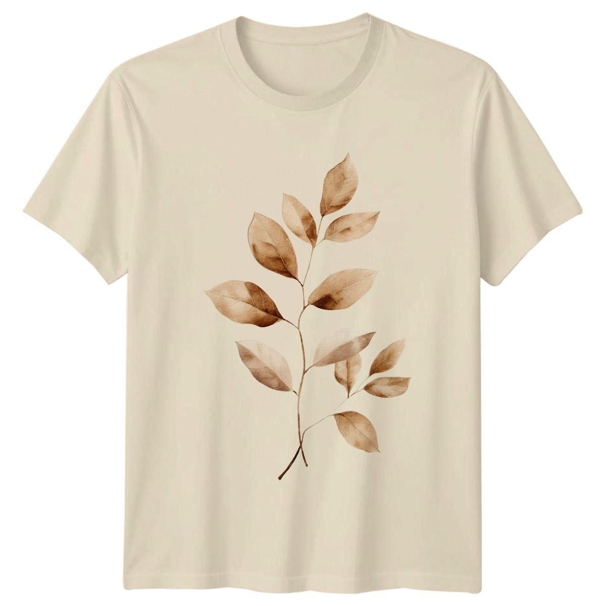 Autumn Watercolor Leaves Botanical Art T-Shirt Foliage Gift For Him And Her S