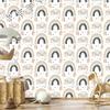 Rainbows and Butterflies Boho Wallpaper, White and Light Gray, 50x1000