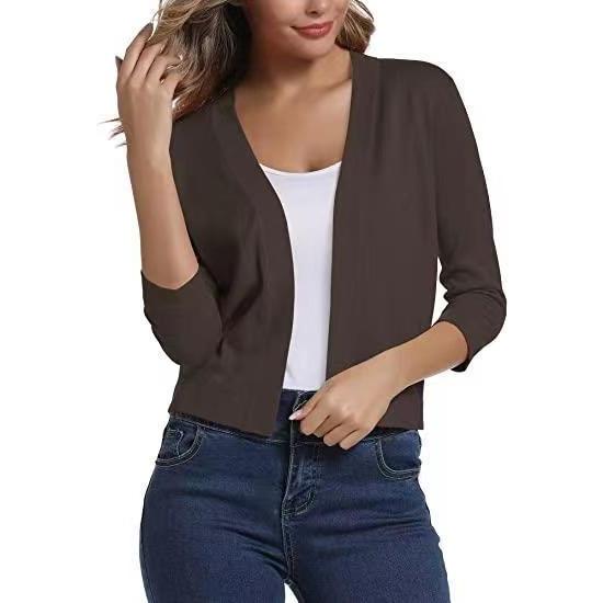 GMXIA Women's Vintage Casual Plaid Print Autumn Spring Long Sleeve V-Neck Jackets & Coats