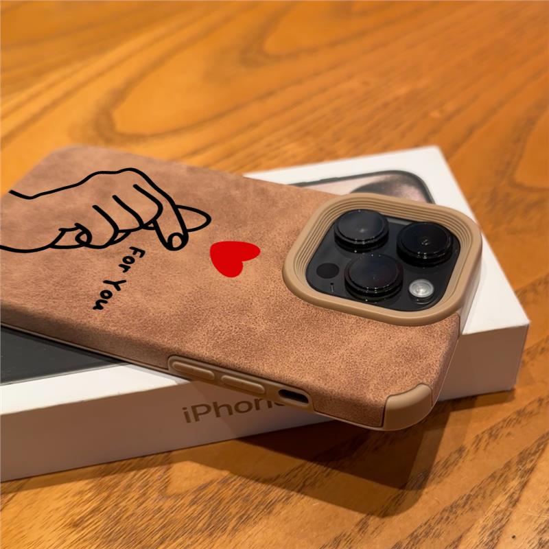 Love Heart For You Cute Luxury Executive Shockproof Phone Case For 15 Plus iPhone 16 15 14 13 12 17 Pro Max 11 Pro X XS XR Funda