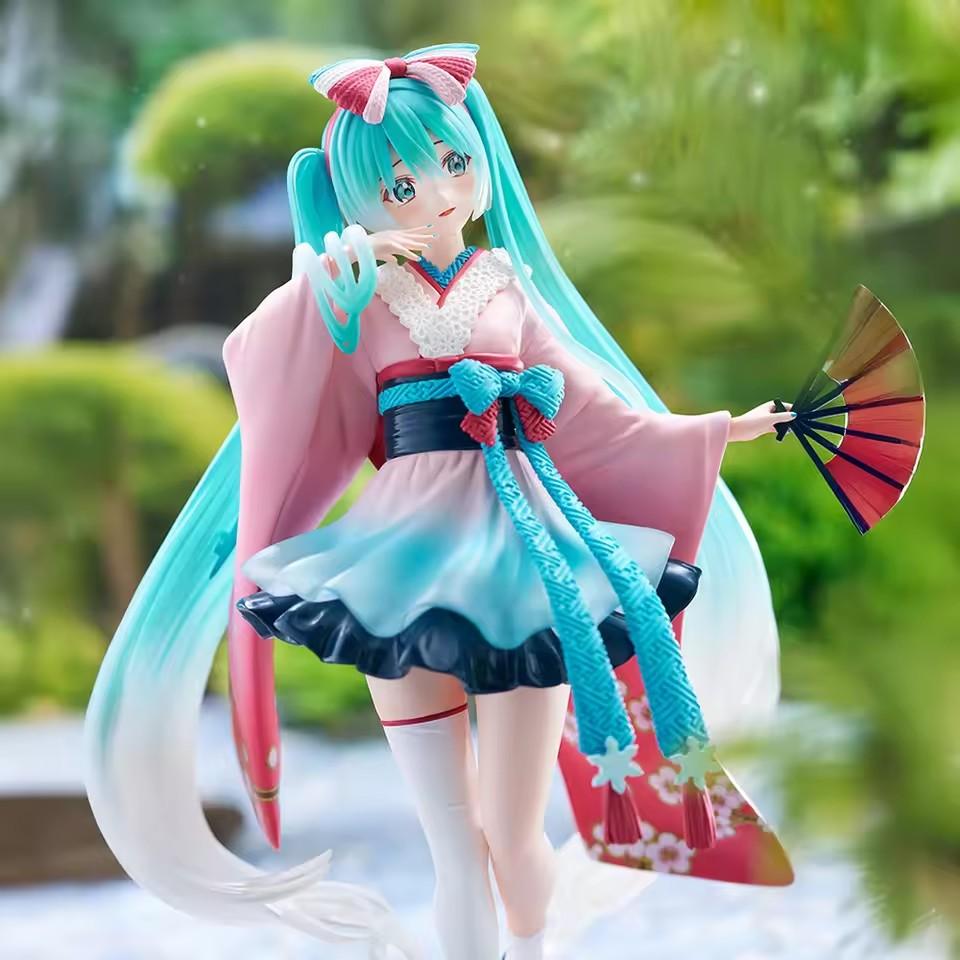 Hatsune Miku Desktop Cute Action Figure 20cm Neko Ears T-Shirt Ver. Anime Figurine Kawaii Girl Model Toy - Adorable Decor wi di