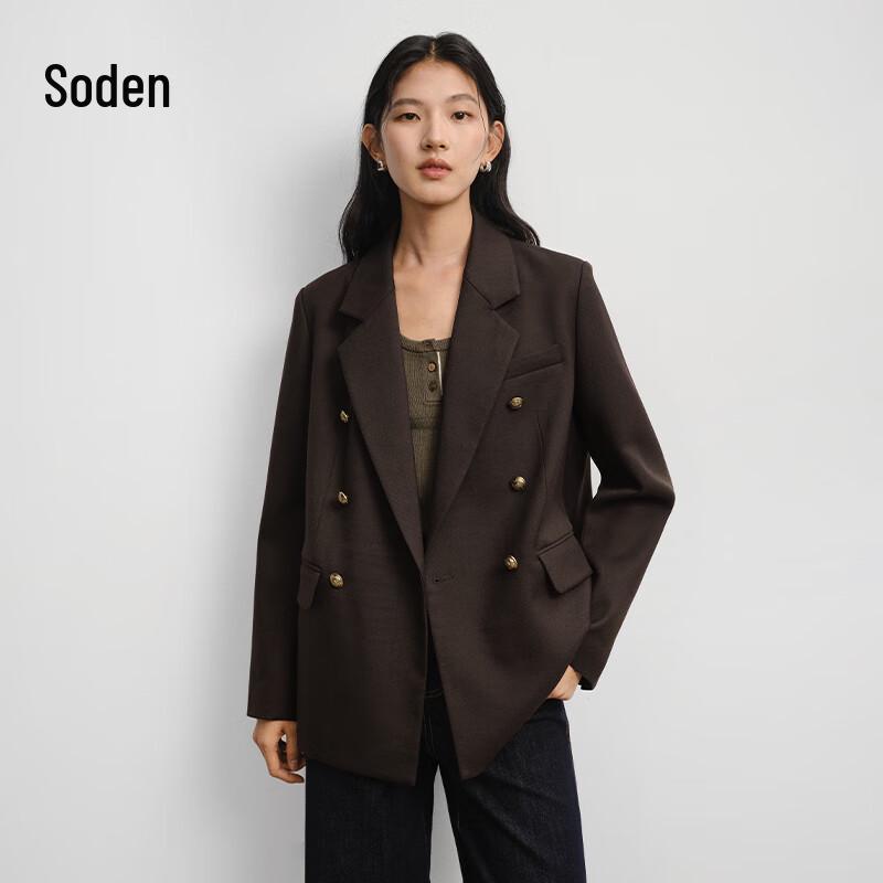 

WHIteALLUSION Gold Button Notch Lapel Blazer S