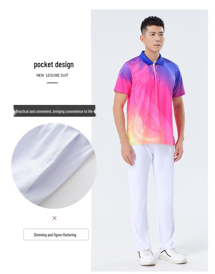 Unisex Quick-Dry Silk Sports Set: Summer Short-Sleeve T-Shirt - Korean Style