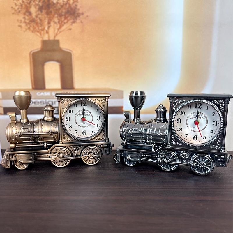 Vintage Locomotive Alarm Clock - Wake-Up & Back-to-School Gift for Students