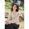 Mixiu French Retro 100% Cotton Lace-up Blouse