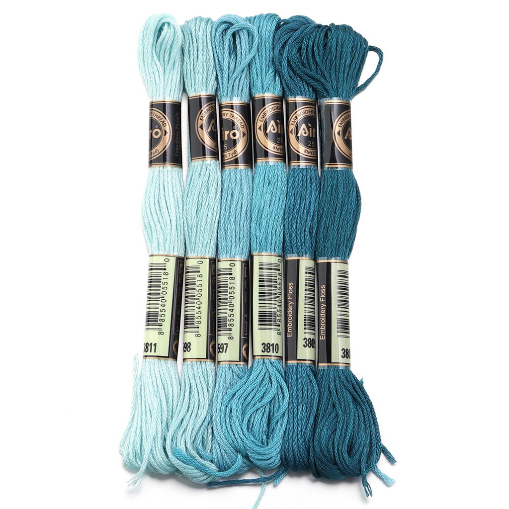 6pcs/lot Colorful Cross Stitch Threads Polyester Embroidery Threads DIY Hand Sewing Knitting Embroidery Supplies Accessories