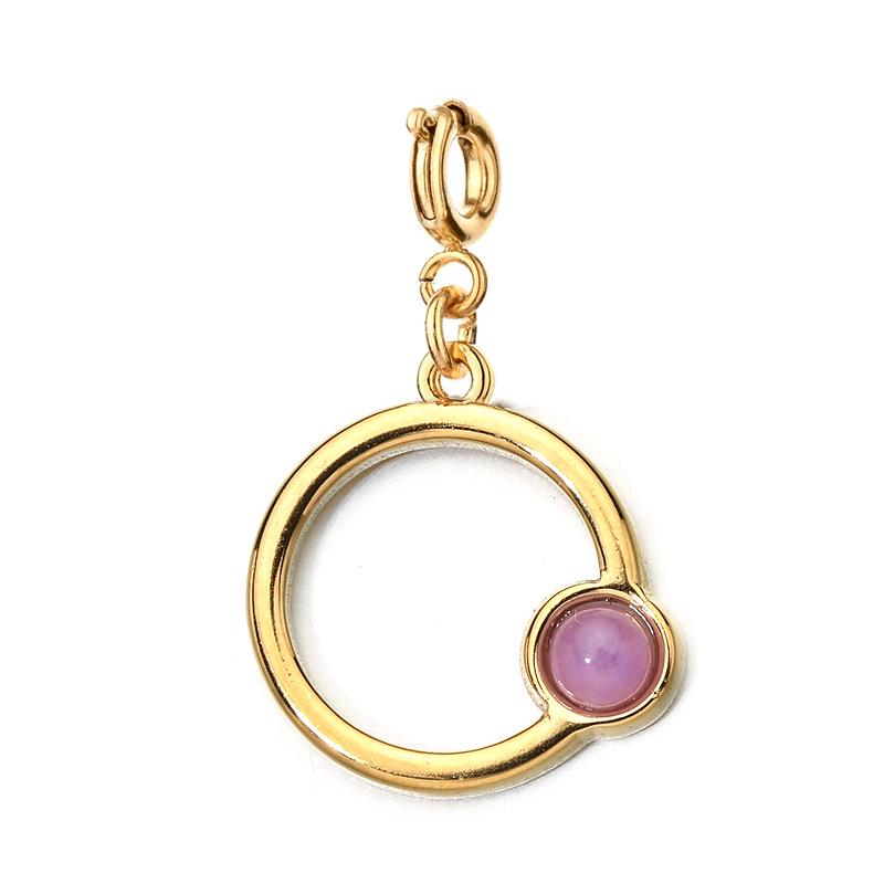 18K Gold-Plated Stainless Steel Necklace with Natural Stone Star, Moon & Sun Pendant
