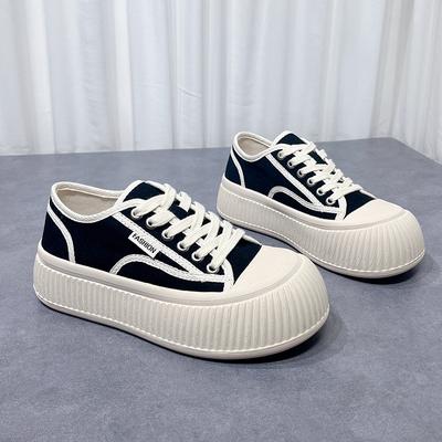 Hässliche süße große Kopf Canvas Schuhe Damen Frühjahr neue Keks dicke Unterseite lässig alle-match kleine Duft Puppe Brot Schuhe