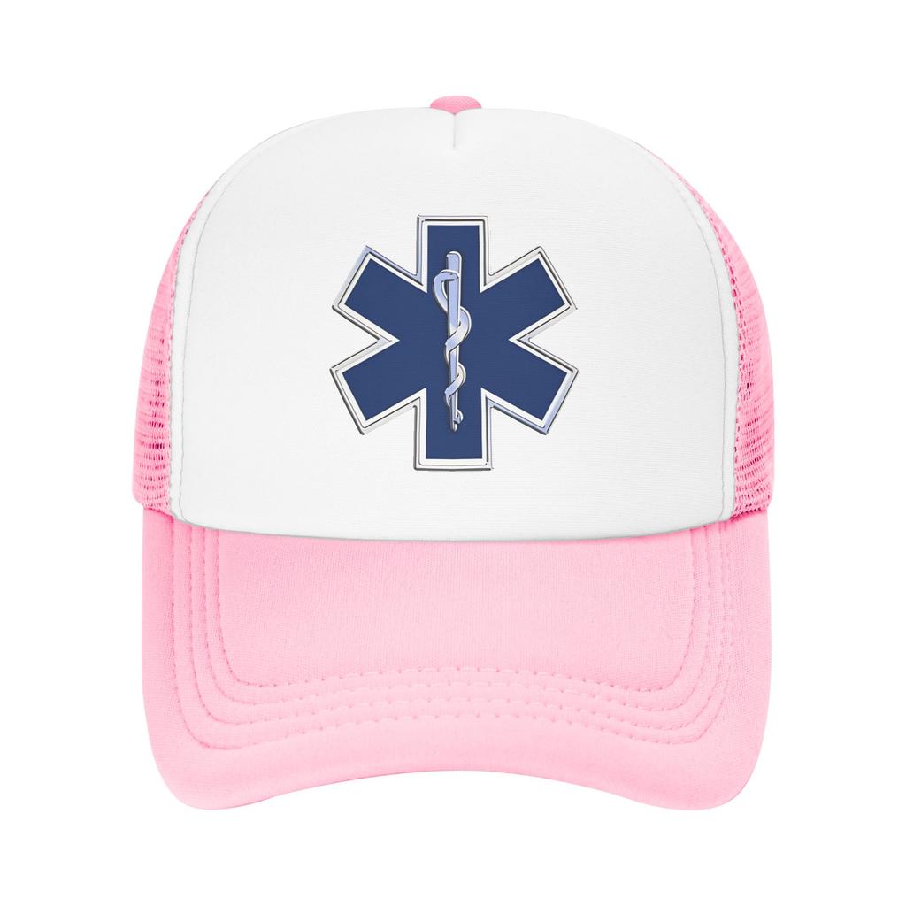 Paramedic Star Of Life  Sun Hats Healthcar Fashion Couple Women Mesh Trucker Hat Wholesale Design Kpop Rock Snapback Cap Gift