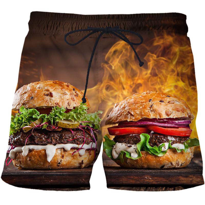 Fashion Funny Sausages Food Graphic Kids Beach Shorts 3D Printing For Kids Casual Shorts Cool Boy's and Girl's Shorts