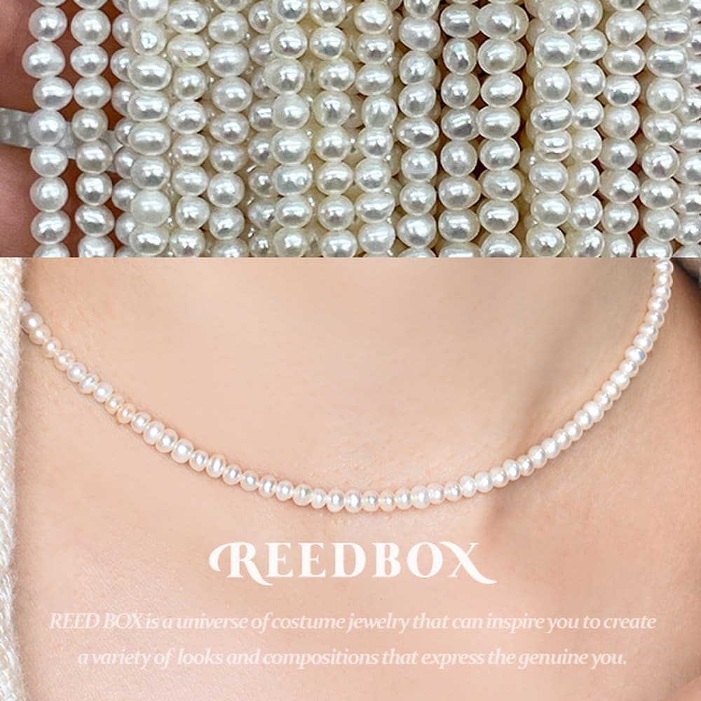 Silver 18K Gold Ultra Mini 2.5mm~3.5mm Freshwater Pearl Choker Layered Necklace