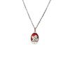 Exquisite Gothic Red Drip Glaze Sliver Color Geometry Oval Double-sided Angel Pendant Necklace for Women Jewelry Accessory Gifts