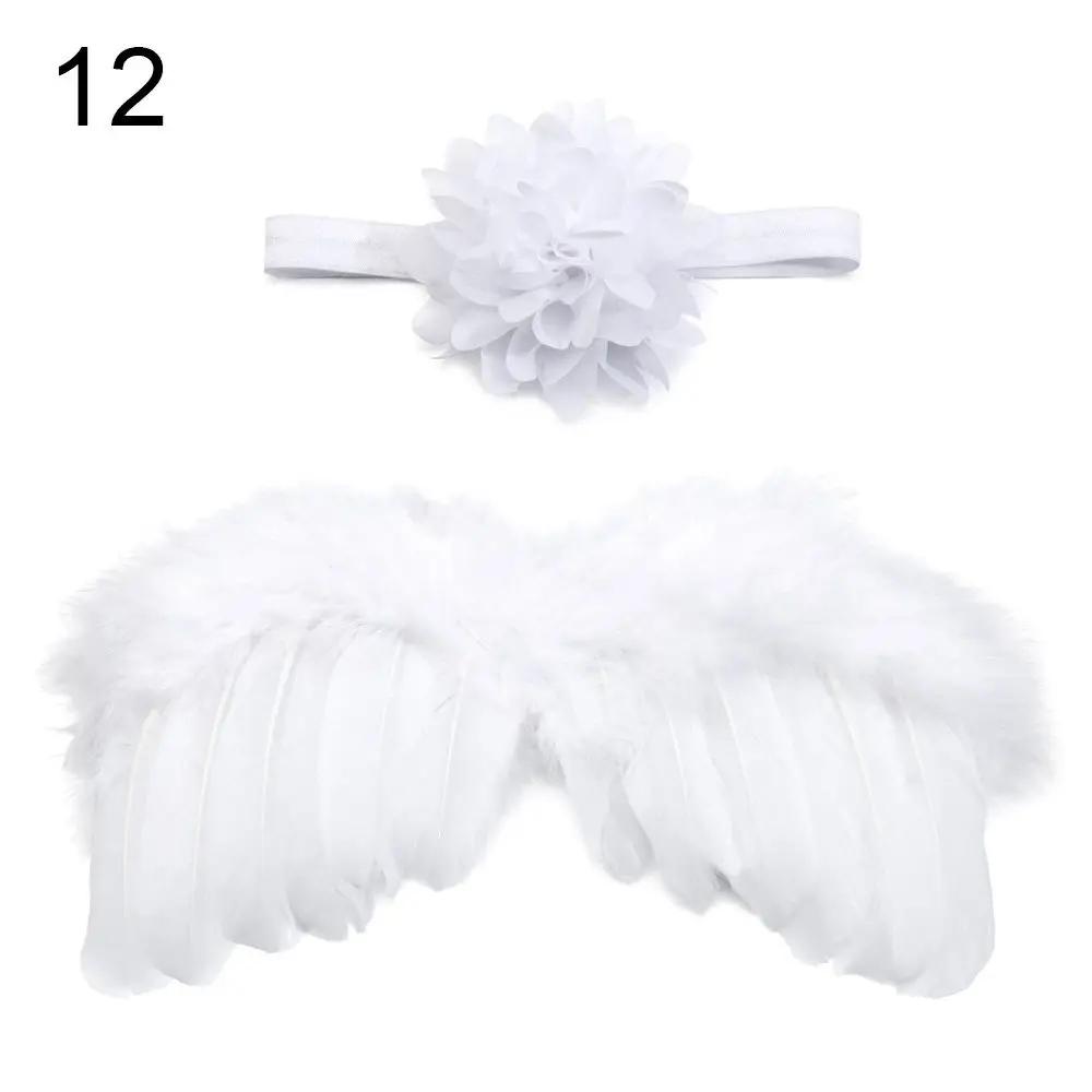 Newborn Photography Props White Angel Wing Baby Photos Props Feather Wing Girls Hair Kids Baby Photography Hair Accessories