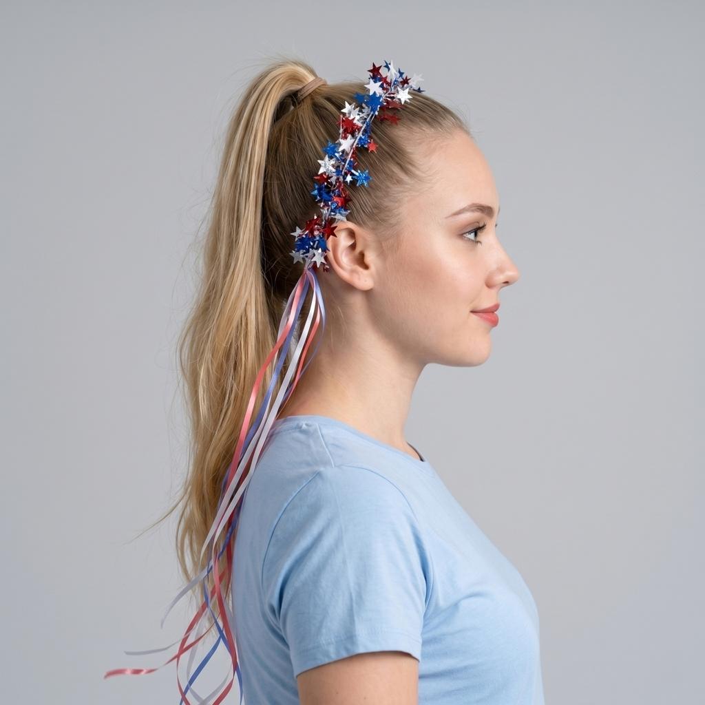 Red And Blue Star Hair Accessory Headband