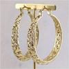 Vintage Golden Plated Hand- Carved Hollow Hoop Earrings for Women  Classic Daily Banquet Jewelry Accessories Crafts Gifts