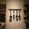 Décoration Murale d'Ustensiles en Fonte Vintage Cuillère Fourchette Décor Mural Pendentif Suspendu Rustique Cuisine Diner Ferme Art Mural avec 4 Crochets Cadeau Chef