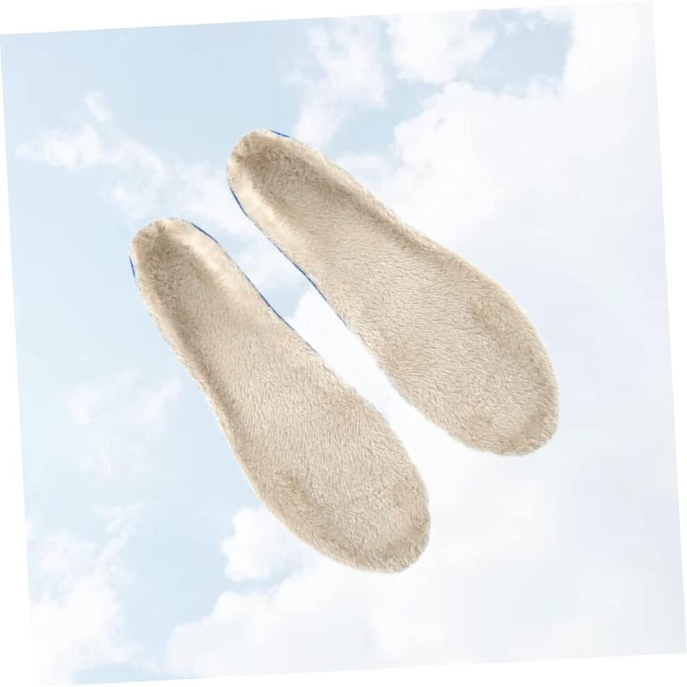 Sports Arch Insoles 2 Pairs Xl (44-46) Shock Absorption Warm Pu Foot Pads Thick Winter Insoles