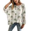 XY-LK01-Pullover hollow blouse 3D printed sweater spring and summer new