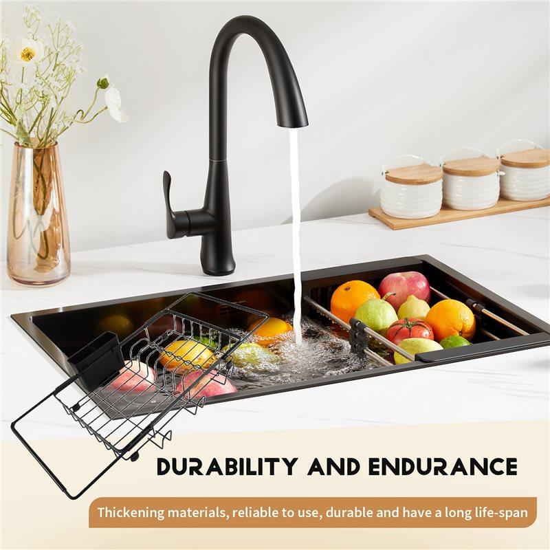 M-Modern-Countertop Dish Rack For Kitchen Counter Dish Drying Rack In Sink Stainless Steel Expandable Dish Drainer 1 Item