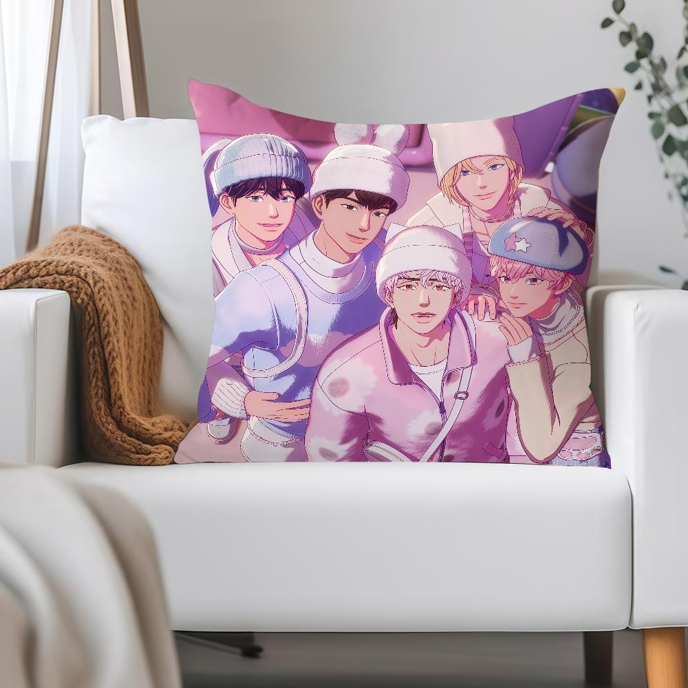 Kpop P-PLAVE Cartoon Pillow Case Applicable Space For Guest Rooms Interiors Cars Office House Decoration 12x12Inch