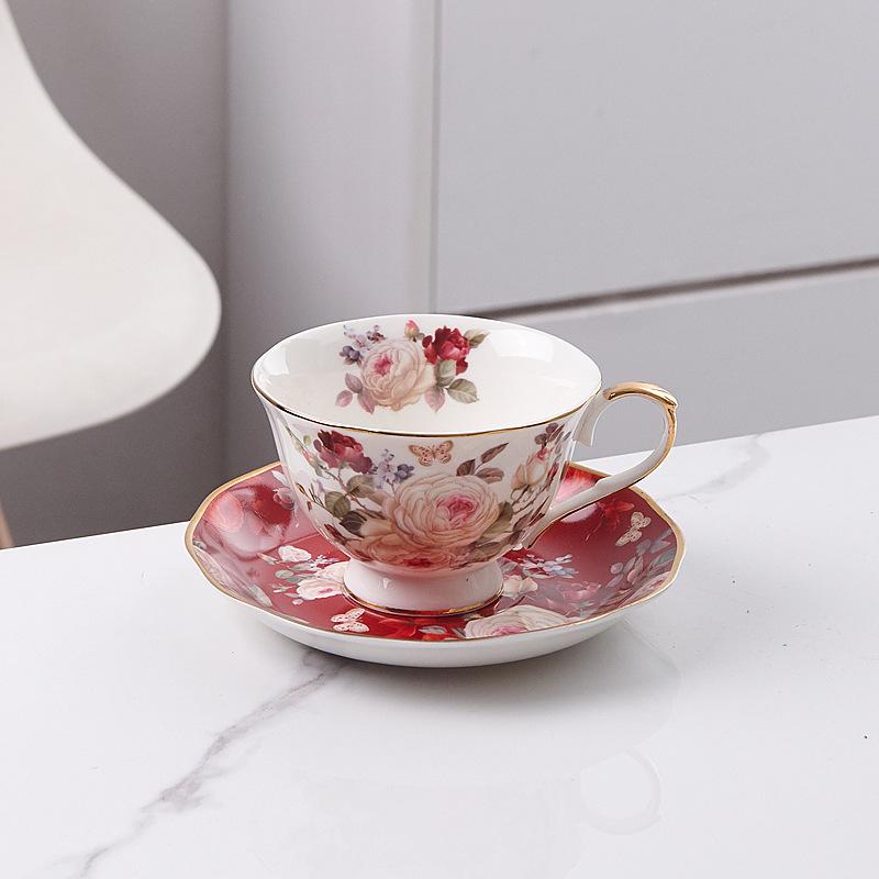 Englische Kamelie Blume Keramik Kaffeetasse Haushalt Nachmittagstee Tasse Platte