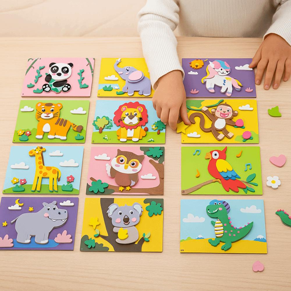 Stereoscopic Montessori  Art Craft Toy Making Material Educational Sticker Toys  Boys Baby Girls