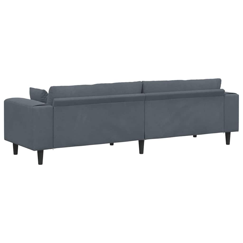 Dark Grey Sofa 250 X 77 X 76 Cm Velvet