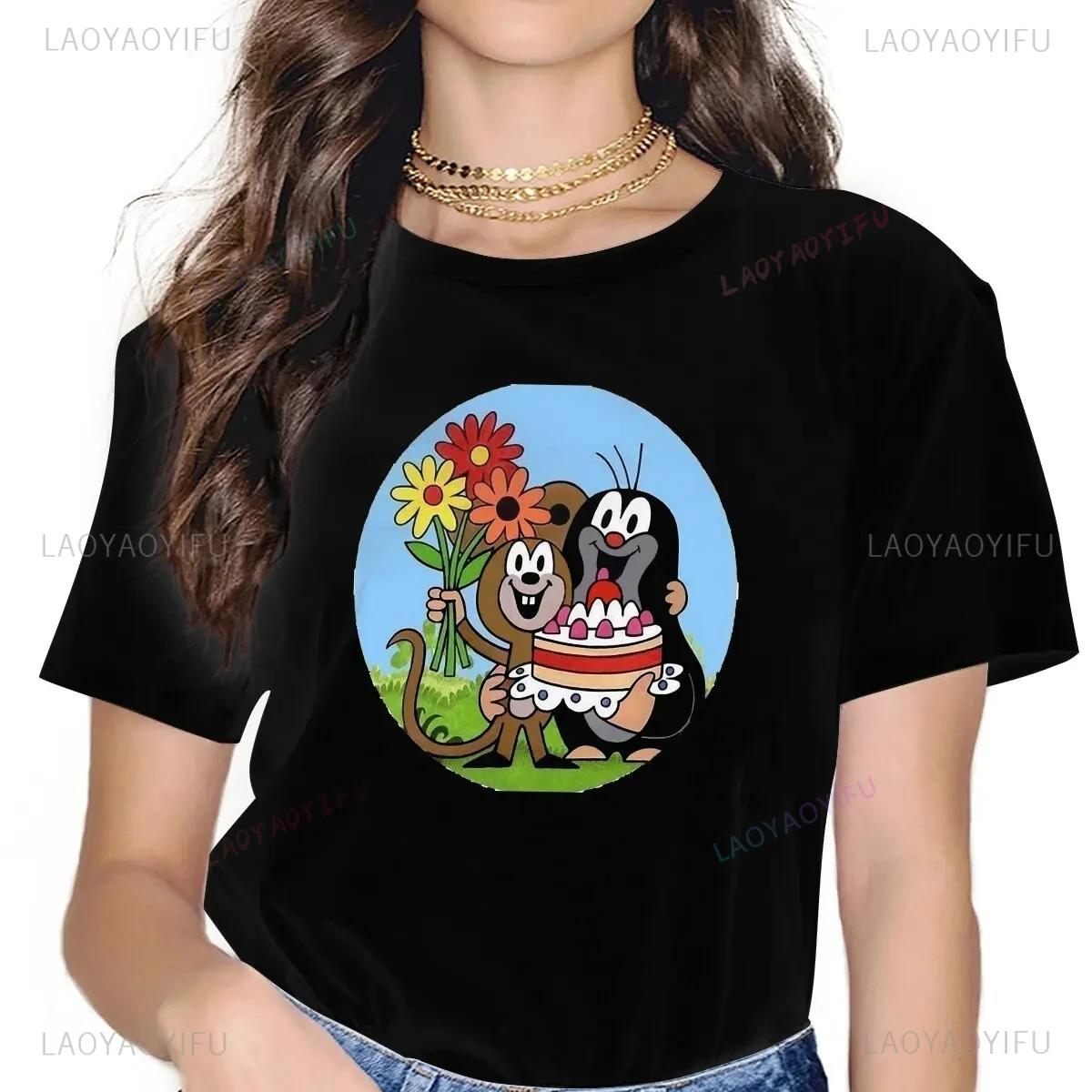 

Krtek Cartoon Mole Story Novel Casual Print Fashion Streetwear Fashion Casual Summer Men women universal crewneck Tshirt S