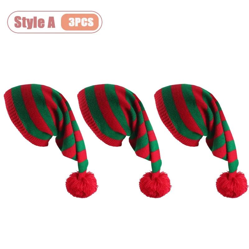 Cozy Knitted Autumn Winter Christmas Hat Unisex Long Tail Pom Pom Wizard Style Warm Beanie for Holiday Party Christmas Decor